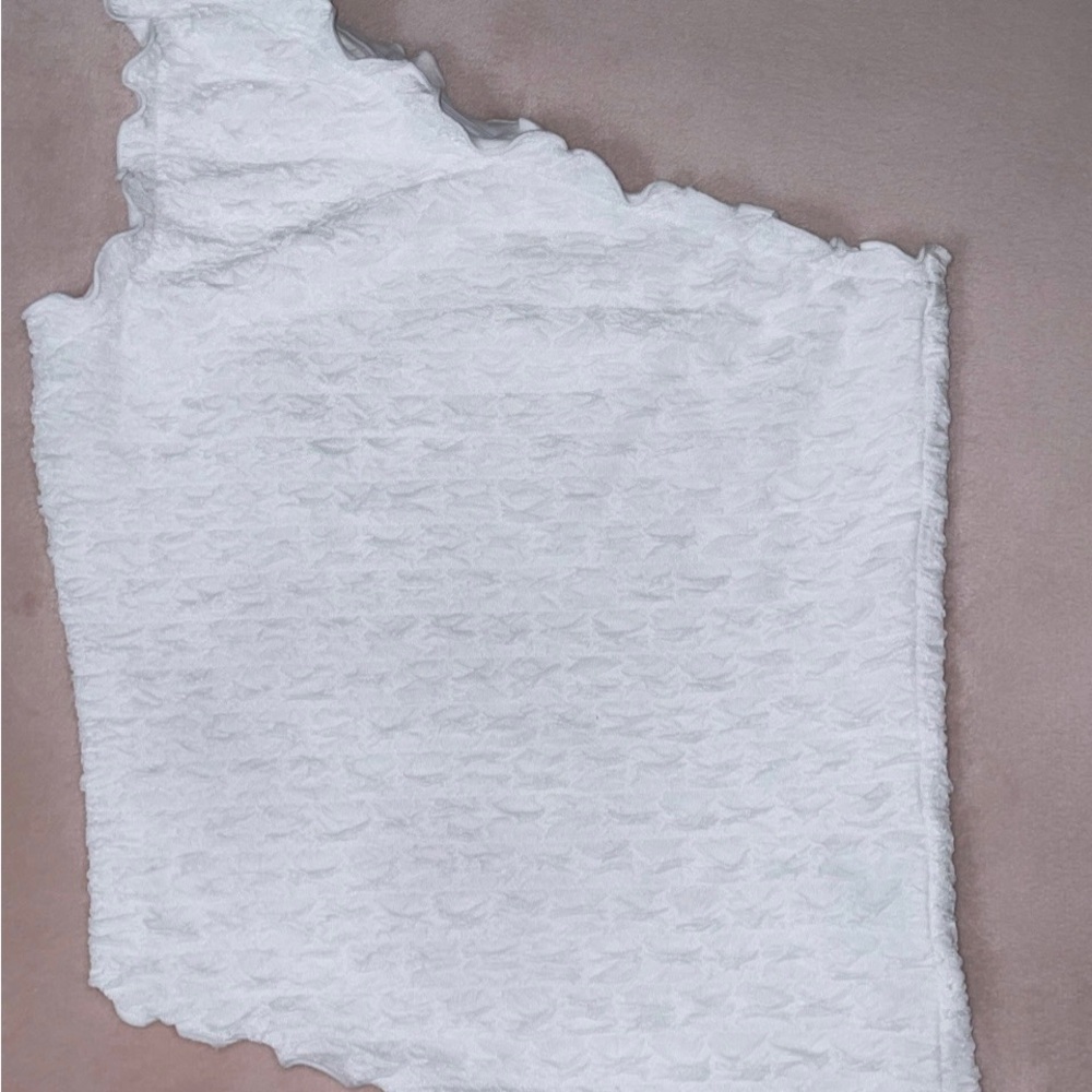White asymmetrical crop top